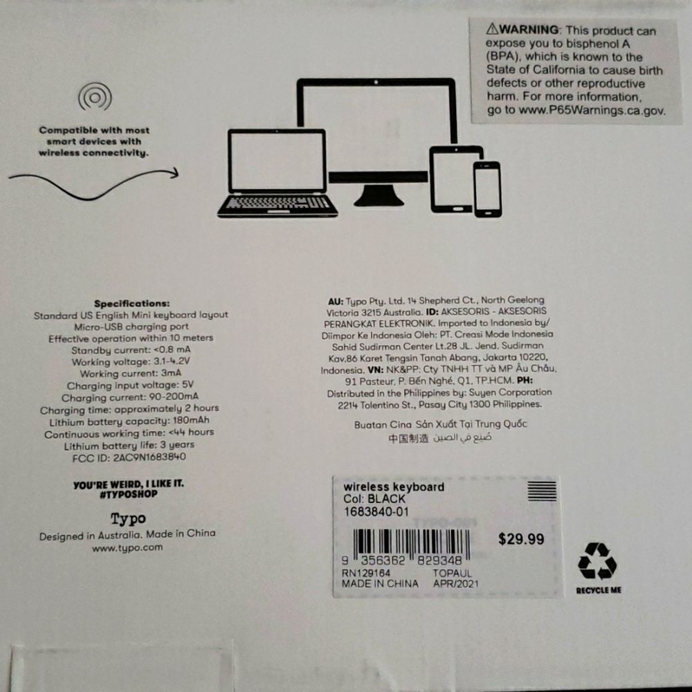 Mini Wireless Keyboard - Picture 6 of 7
